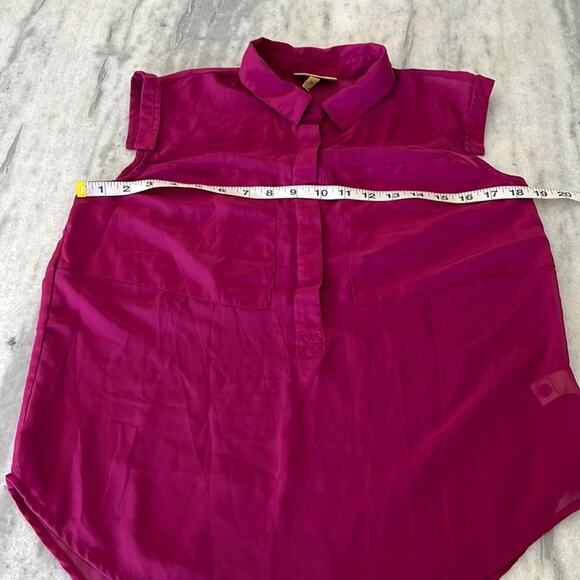 Princess Vera Wang Dark Berry Chiffon Blouse Woman Size Medium Summer - Picture 8 of 9